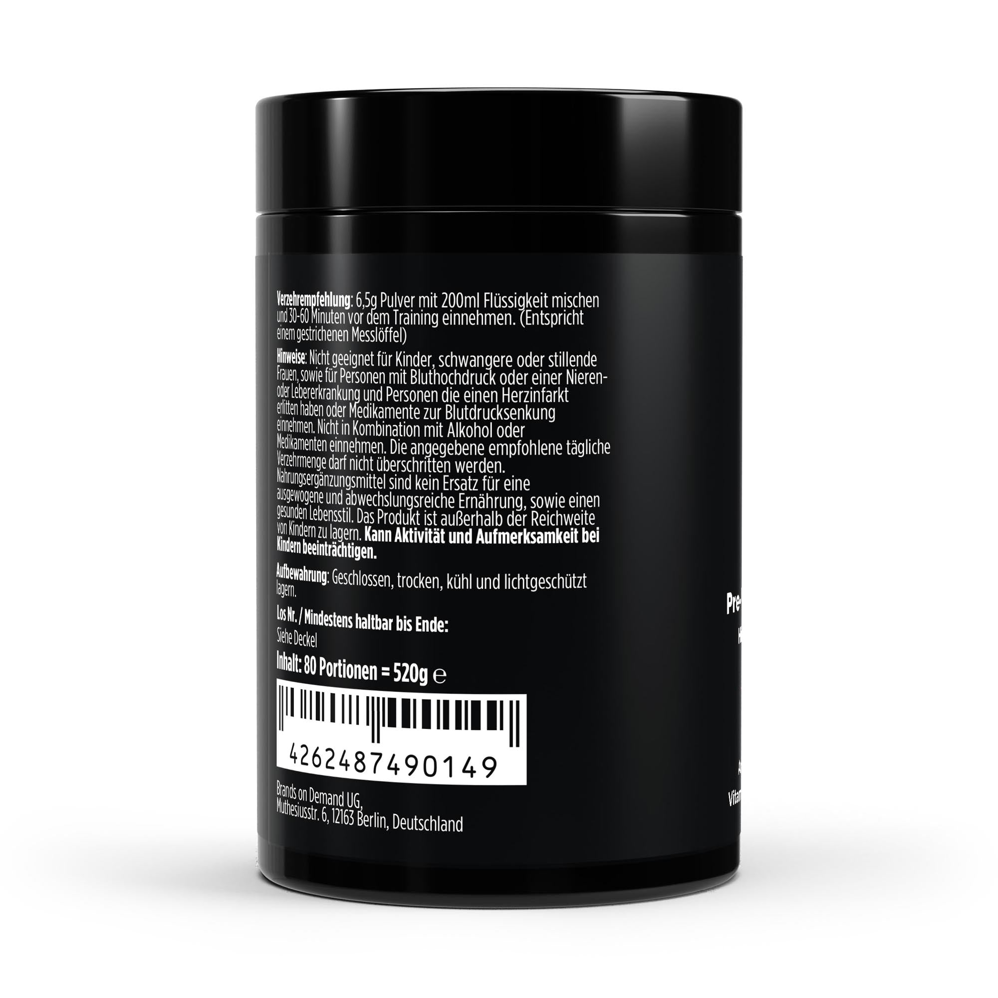 Pre-Workout Booster Himbeere - 520g