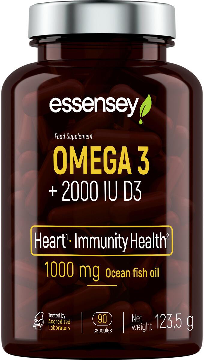 Essensey® OMEGA 3 + VITAMIN D3 2000 IU 90 Kapseln