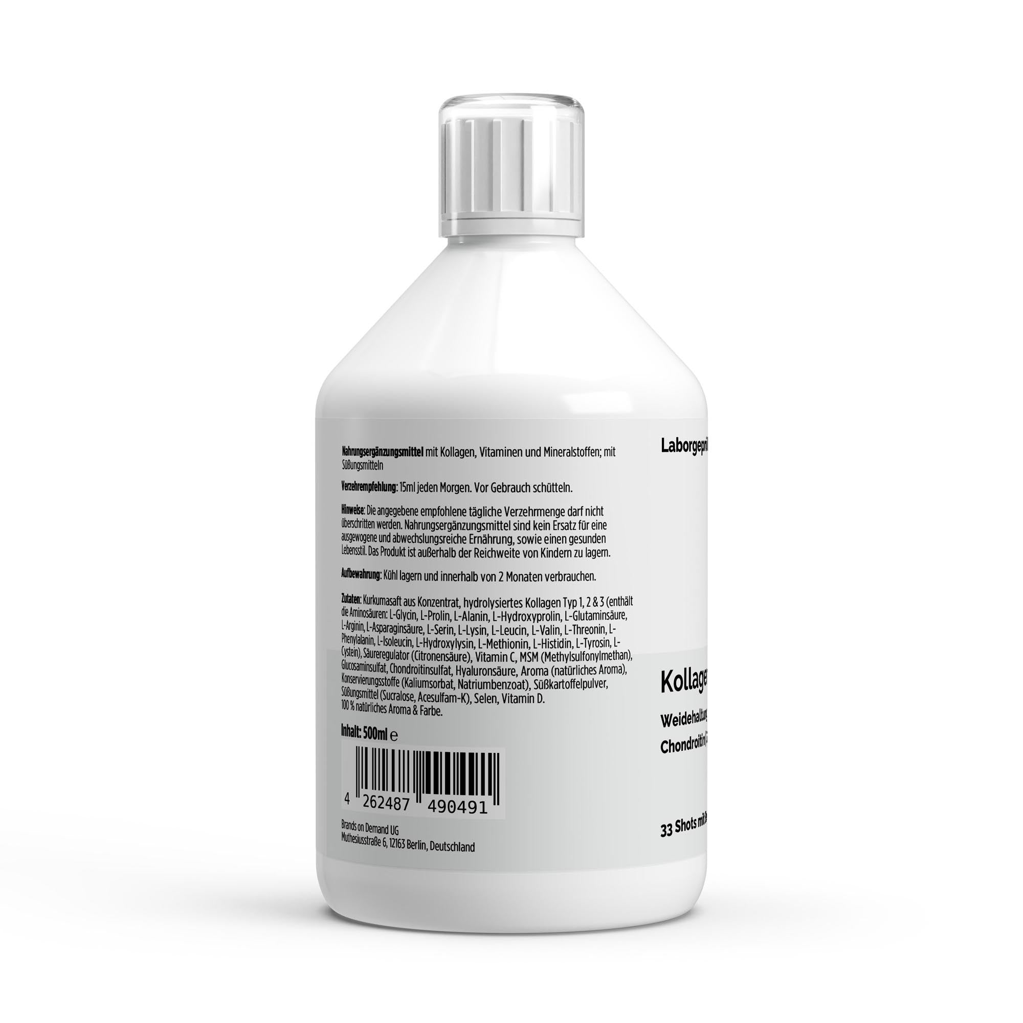 Kollagen Support PLUS+ Shots (1500 DA) - Wild Berry - 500ml