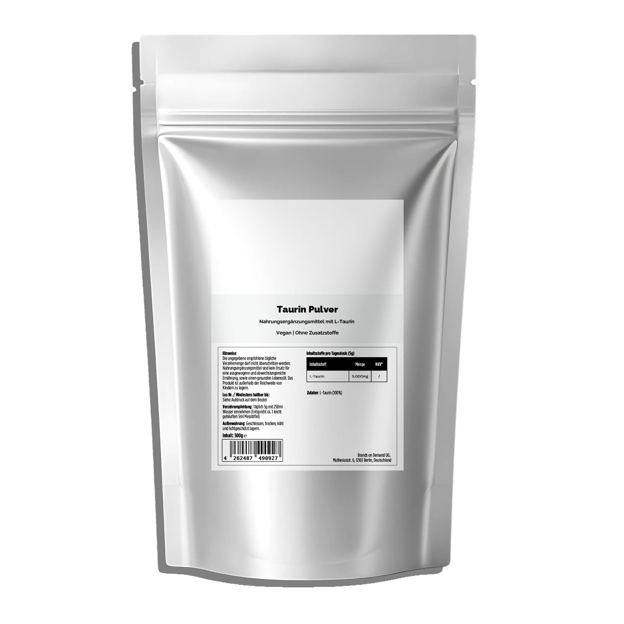Taurin Pulver - 500g Doypack