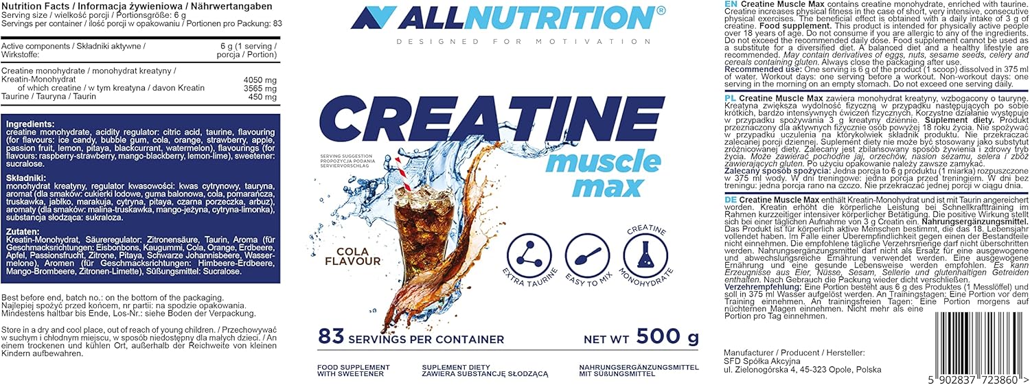 ALL NUTRITION® CREATINE MUSCLE MAX 500g