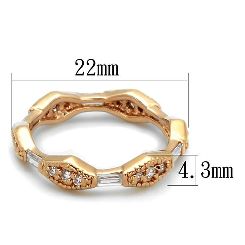 Ring aus rosévergoldetem Messing mit klarem Zirkonia (AAA-Qualität)