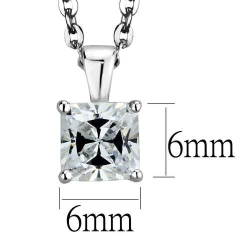 Rhodinierter Kettenanhänger aus 925er Sterlingsilber mit Zirkonia (AAA-Qualität)