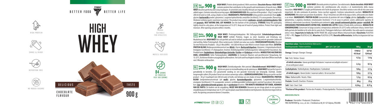 TREC® HIGH WHEY PROTEIN 900g