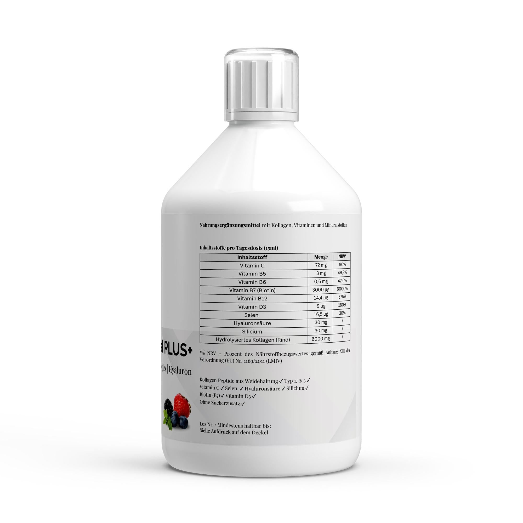 Kollagen Vital PLUS+ Shots (1500 DA) - Wild Berry - 500ml