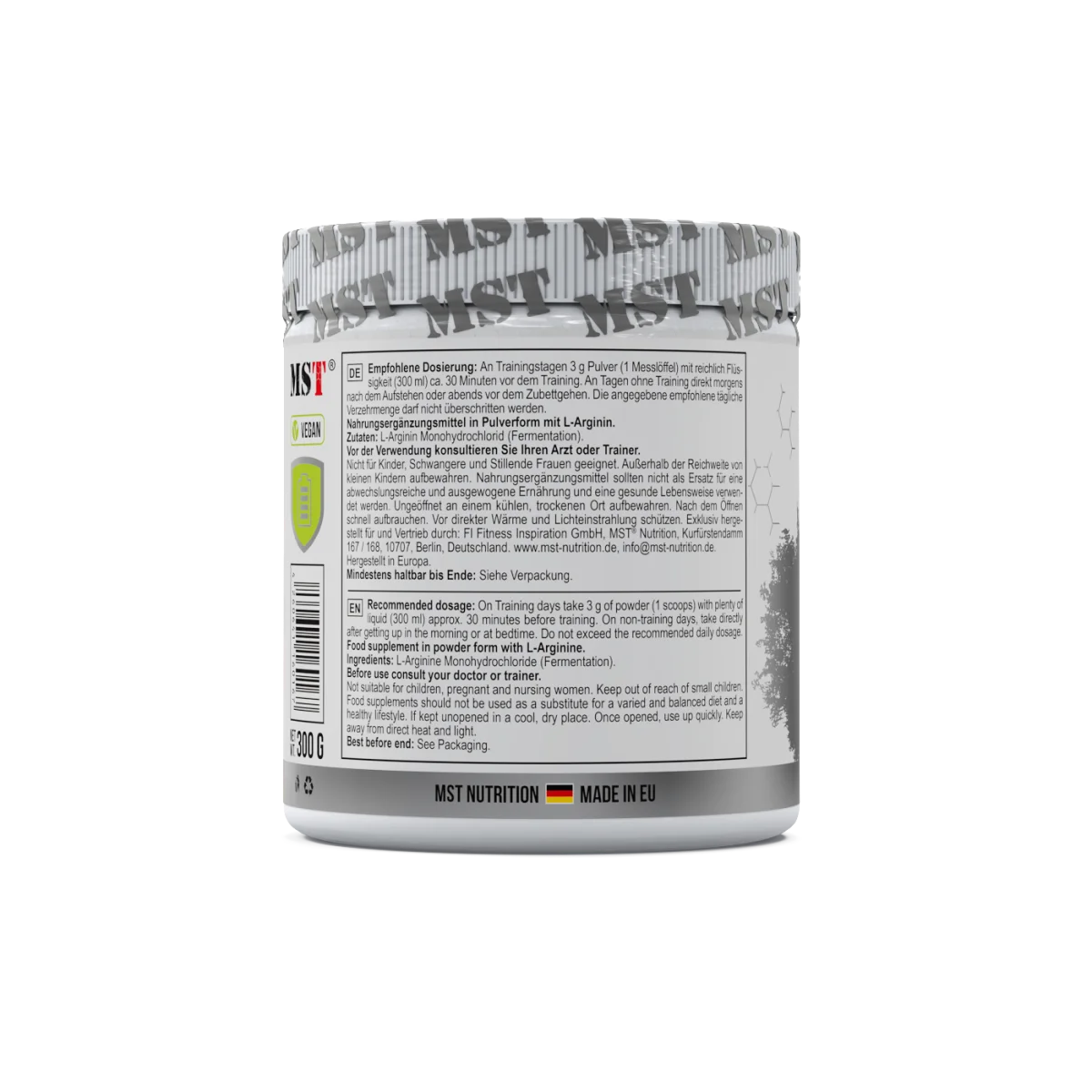 Arginine HCL 300g Unflavored