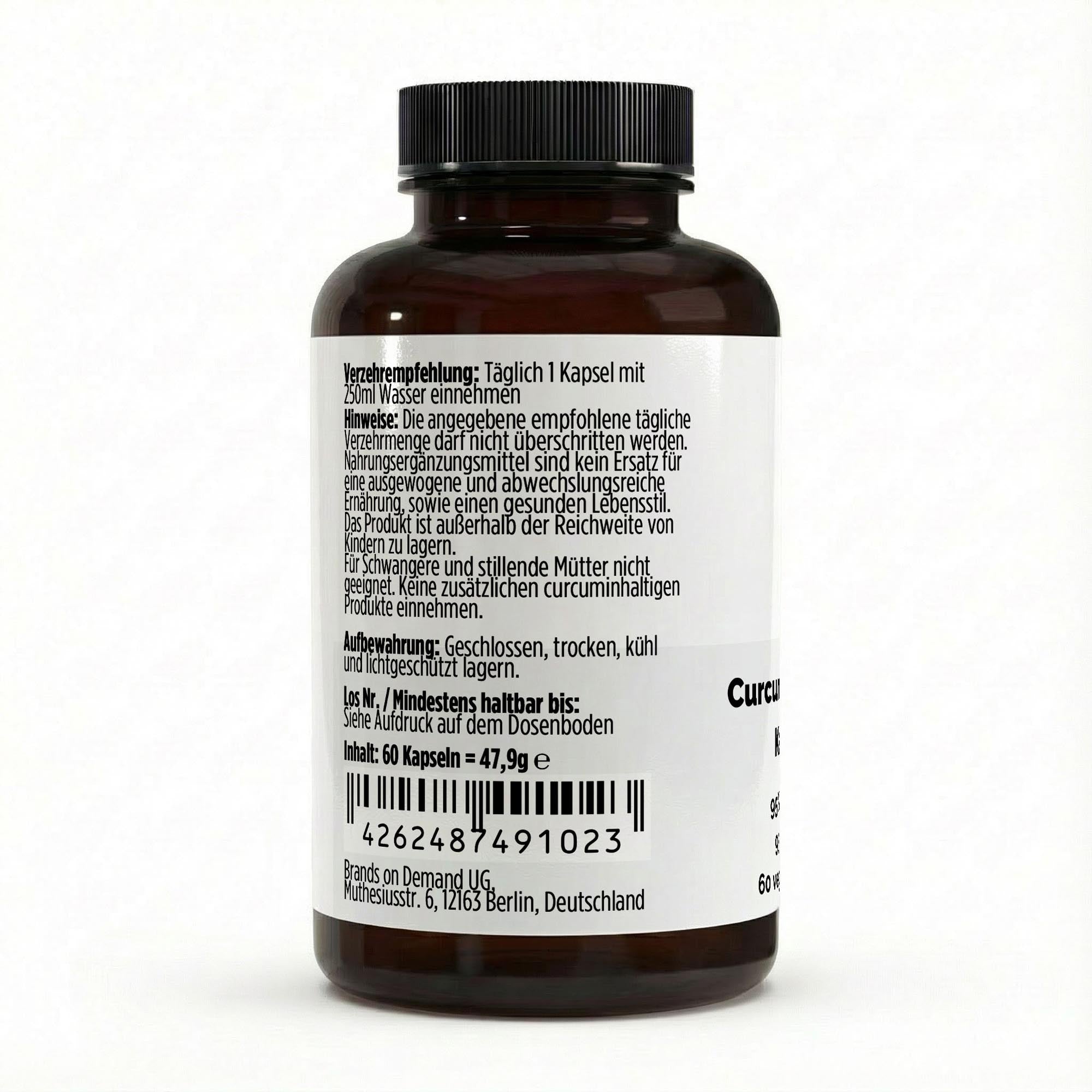 Curcuma (95% Curcumin) + Piperin - 60 vegane Kapseln