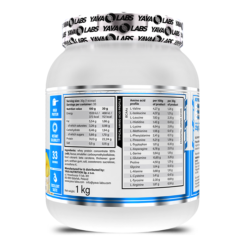 YAVA LABS® ELITE WHEY Protein 1kg