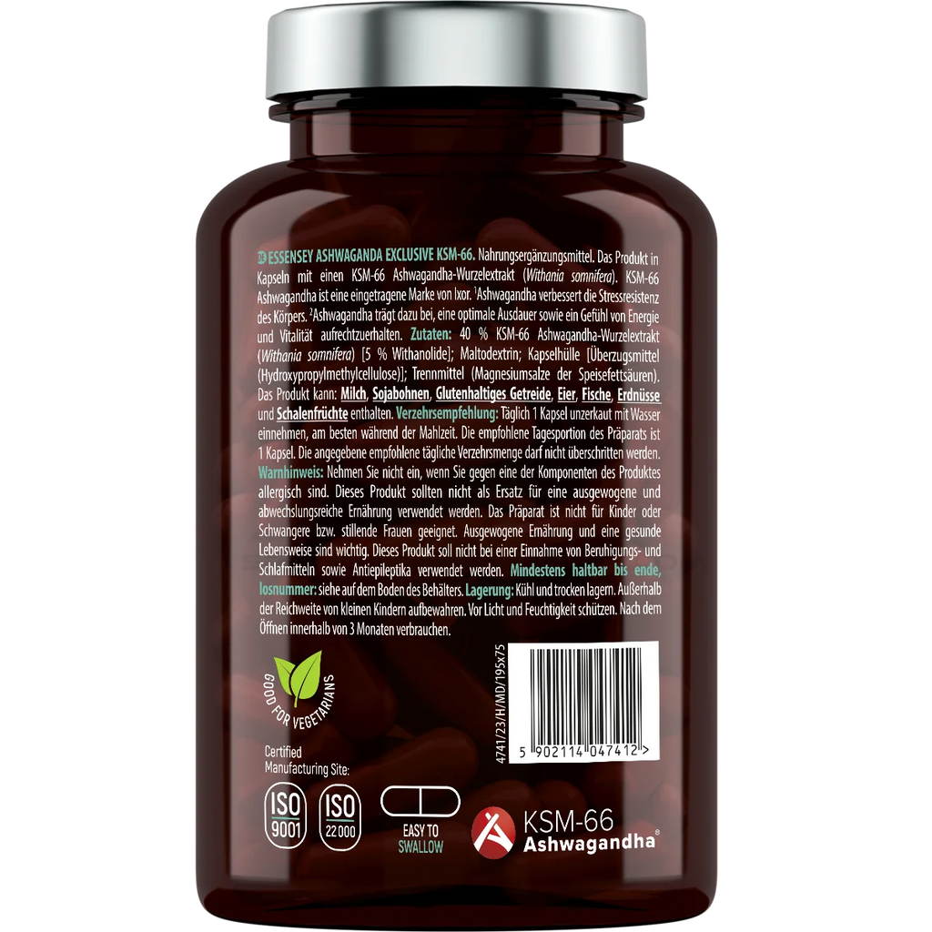 Essensey® ASHWAGANDHA EXCLUSIVE KSM-66 90 Kapseln