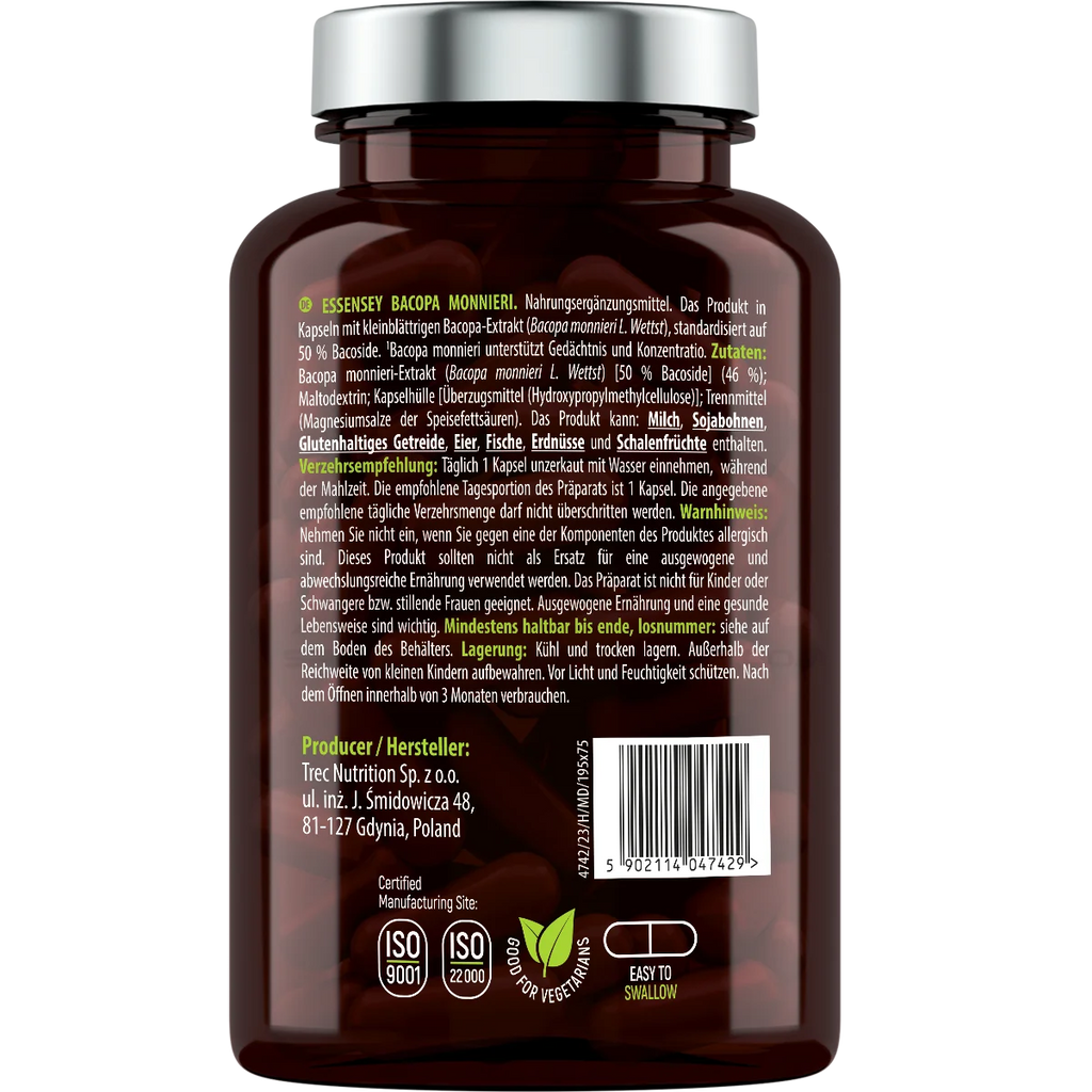 Essensey® BACOPA MONNIERI 250mg (Brahmi) 90 Kapseln