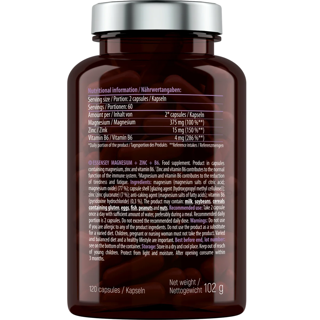 Essensey® MAGNESIUM + ZINC + B6 120 Kapseln