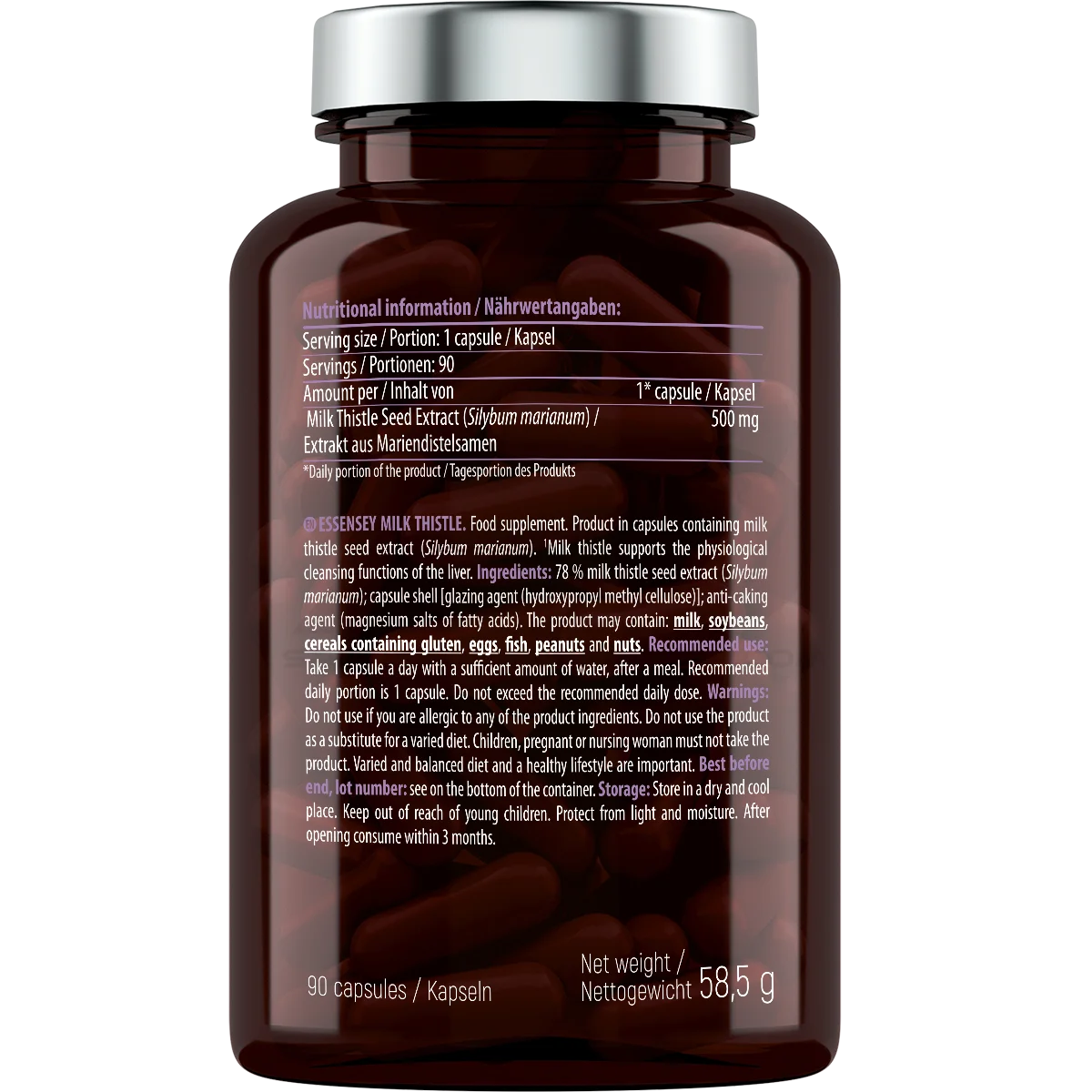 Essensey® MILK THISTLE (Mariendistel) 500mg 90 Kapseln