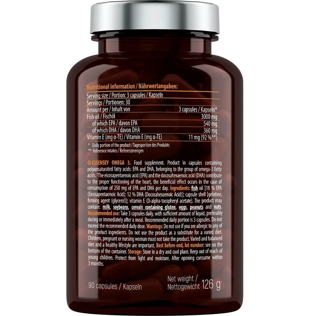 Essensey® OMEGA 3 - STRONG (540 EPA  360 DHA) 90 Kapseln