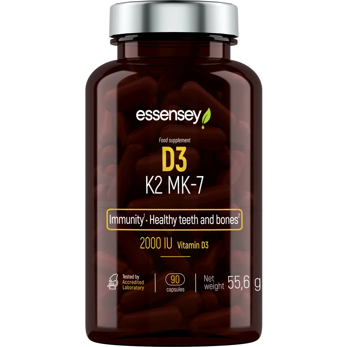 Essensey® VITAMIN D3 2000 I.U + K2 MK-7 90 Kapseln