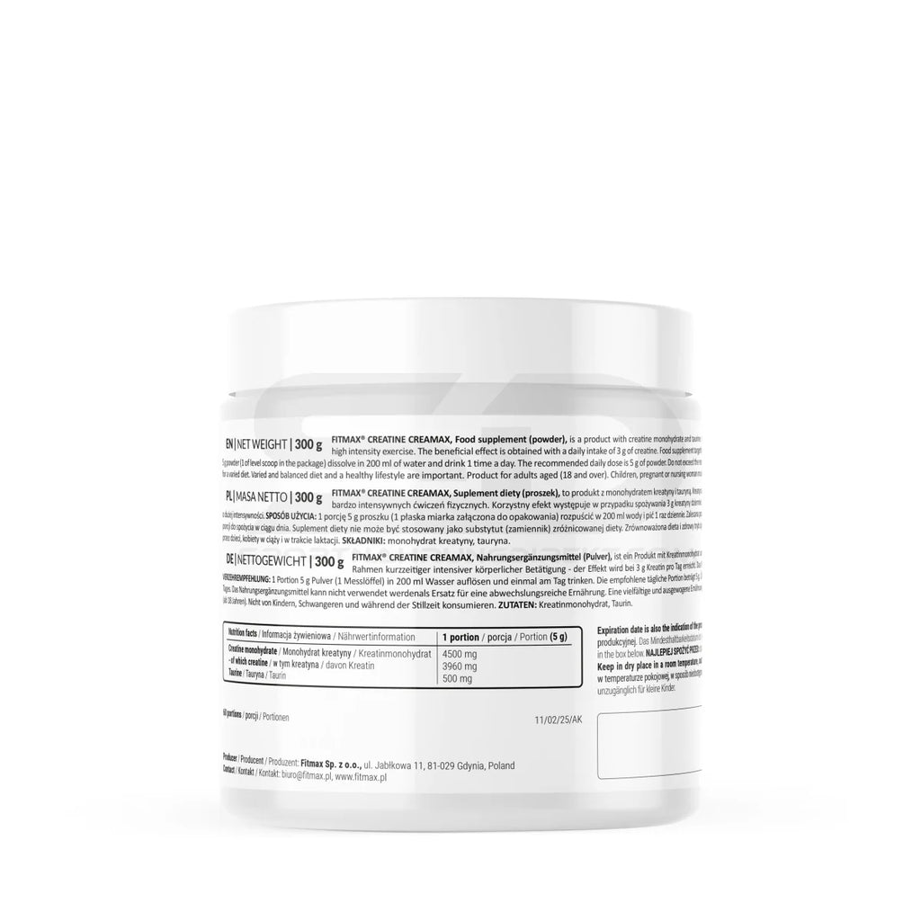 FITMAX® CREATINE CreaMax Mono + Taurine 300g