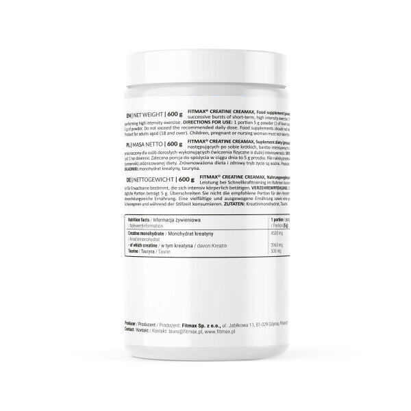 FITMAX® CREATINE CreaMax Mono + Taurine 600g