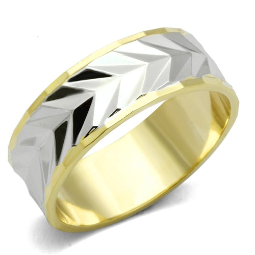 Gold- und Rhodium-Messingring ohne Stein