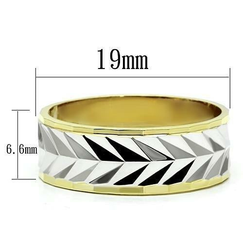Gold- und Rhodium-Messingring ohne Stein