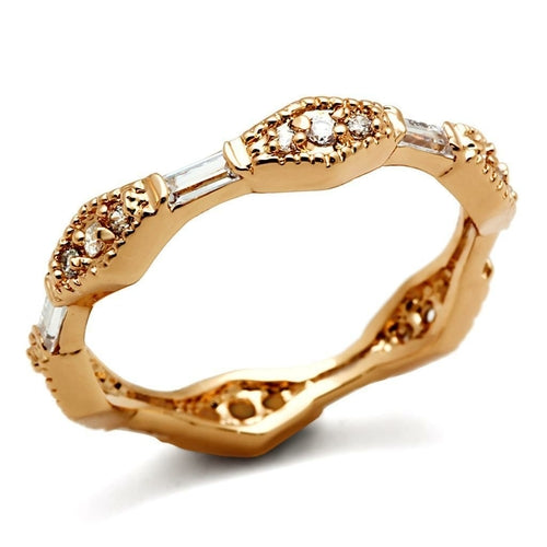 Ring aus rosévergoldetem Messing mit klarem Zirkonia (AAA-Qualität)