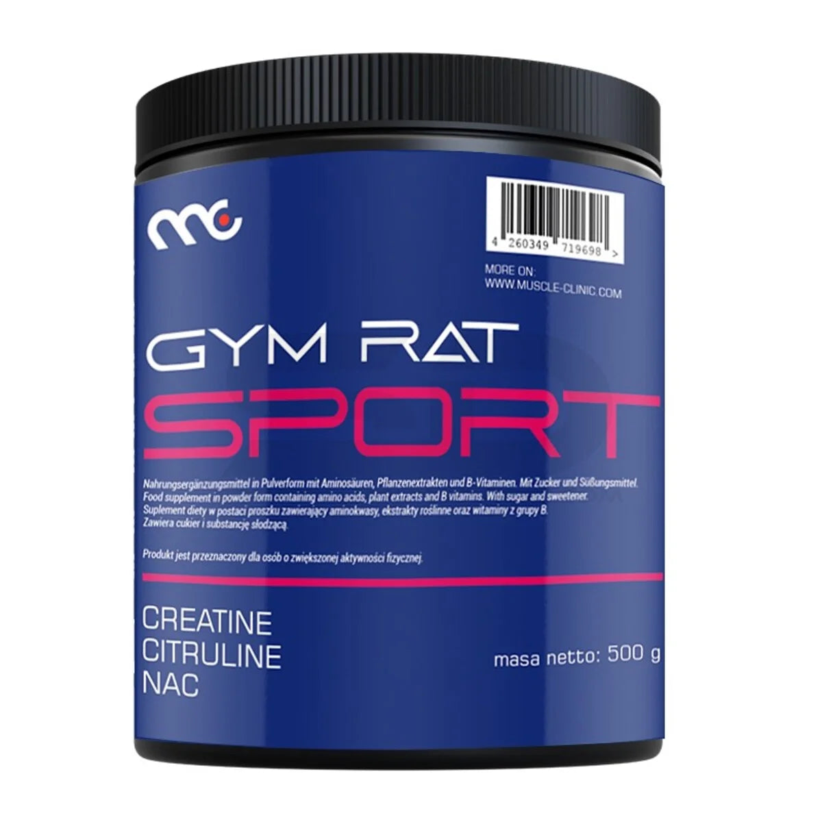 MUSCLE CLINIC® GYMRAT SPORT Pre Workout 500g