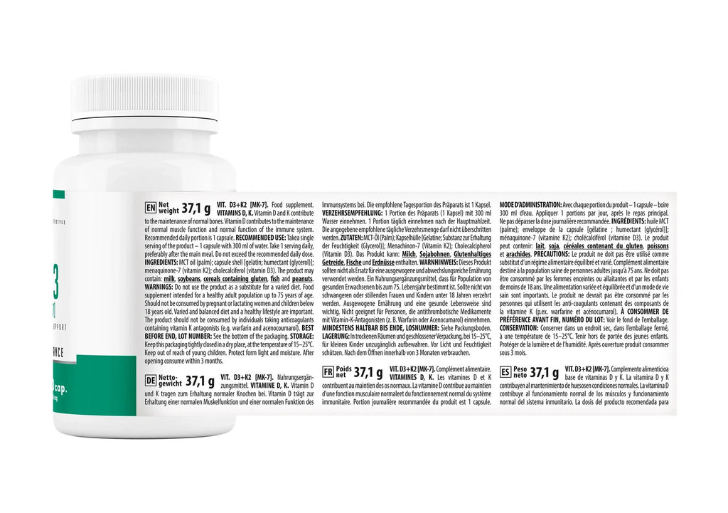TREC® VITAMIN D3 + K2 (MK-7) 2.000 i.e. 60 Kapseln
