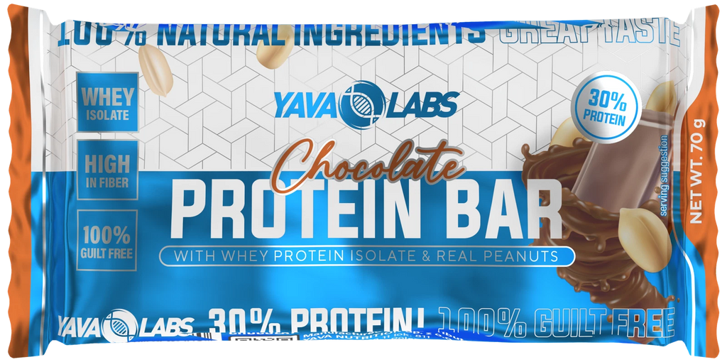 YAVA LABS® PROTEIN BAR Chocolate & Real Peanuts 16 x 70g