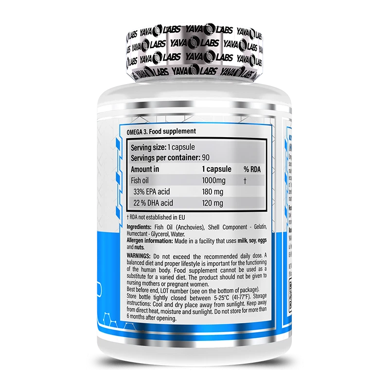 YAVA LABS® OMEGA 3 90 Softgel Kapseln