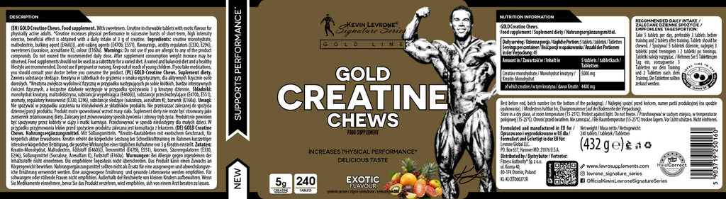 Kevin Levrone® Gold CREATINE CHEWING GUMS 240 Stück