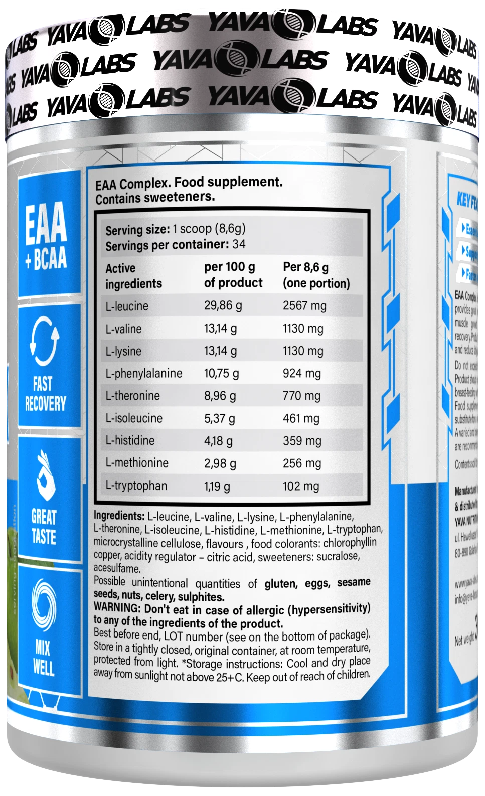 YAVA LABS® EAA Complex 300g