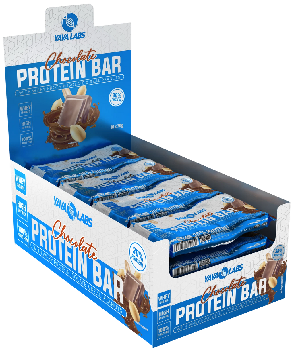 YAVA LABS® PROTEIN BAR Chocolate & Real Peanuts 16 x 70g