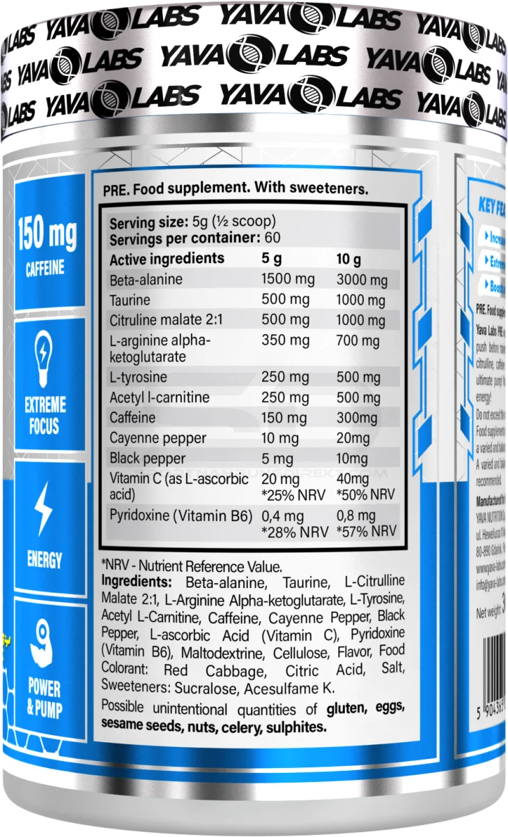 YAVA LABS® PRE 300g